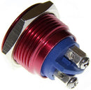 Botón Pulsador Metálico de 16mm (Rojo Carmesí)