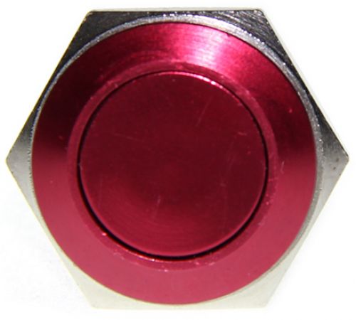 Botón Pulsador Metálico de 16mm (Rojo Carmesí)