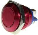Botón Pulsador Metálico de 16mm (Rojo Carmesí)