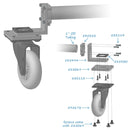 2,9'' schwenkbares Lenkrollenrad 