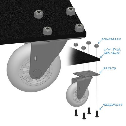 2,9'' schwenkbares Lenkrollenrad 