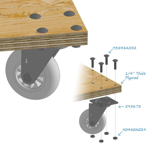 2,9'' schwenkbares Lenkrollenrad 