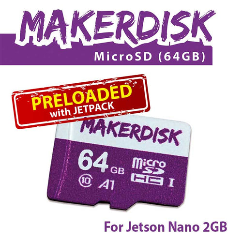 Carte MicroSD de 64 Go avec JetPack pour Jetson Nano 2 Go