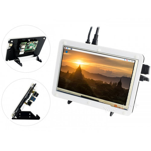 Kit d'Affichage LCD Tactile Capacitif 7 pouces pour Raspberry Pi 4 avec Prise US