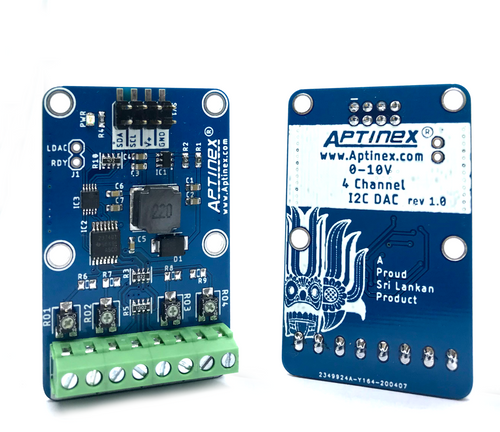Aptinex 4 Channel DAC Module DA4C010BI I2C Digital to Analog 0-10V MCP4728