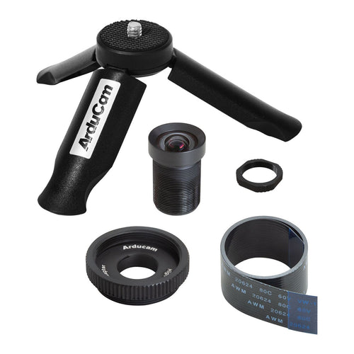 Arducam 70 Degree M12 Lens Bundle for Raspberry Pi HQ Camera, w/ Tripod & Cable