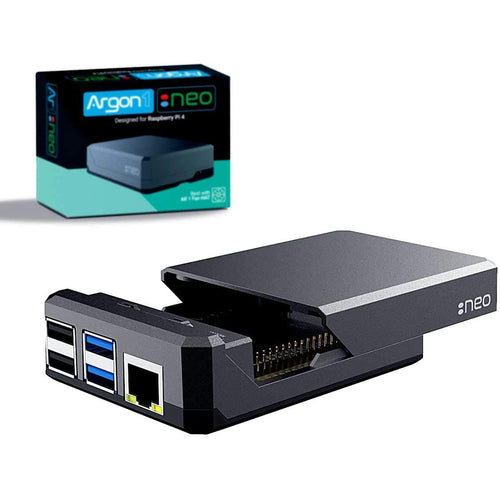 Argon NEO Raspberry Pi 4B Heatsink Case, Supports Fan, Camera & LCD Display