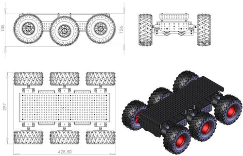 Dagu Wild Thumper 6WD All Terrain Chassis (Black, 75:1)