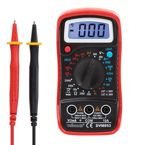 Velleman Digital Multimeter CATIII 300V / CATII 500V Data Hold/Backlight/Buzzer