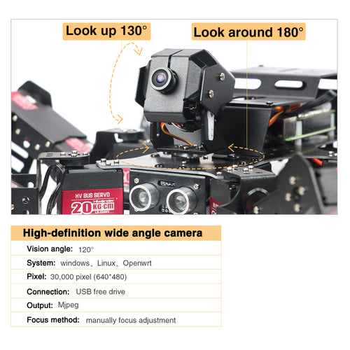 Hiwonder SpiderPi AI Intelligent Visual Hexapod Robot Powered by Raspberry Pi 4B 4GB