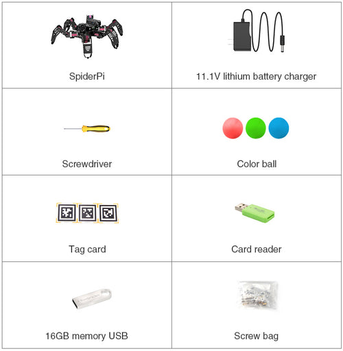 Hiwonder SpiderPi AI Intelligent Visual Hexapod Robot Powered by Raspberry Pi 4B 4GB
