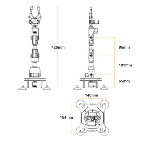 Hiwonder  xArm 1S Intelligent Bus Servo Robotic Arm for Programming Unassembled Version