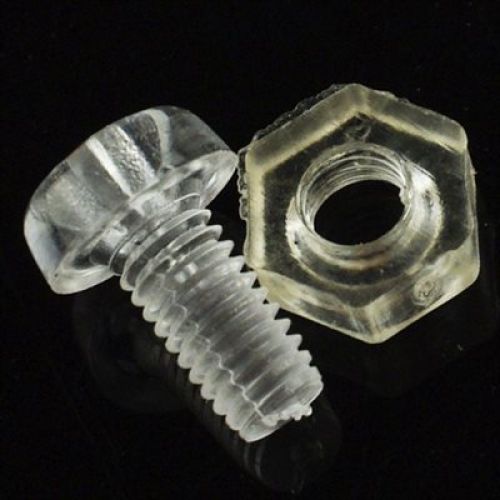 Vis et Écrous Transparent en Nylon M3 x 6mm (10)