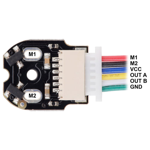Paire de codeurs magnétiques avec connecteur à entrée latérale pour micro motoréducteurs 12CPR 2.7-18V