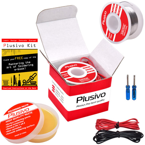 Kit de Alambre de Soldadura y Pasta de Colofonia Plusivo