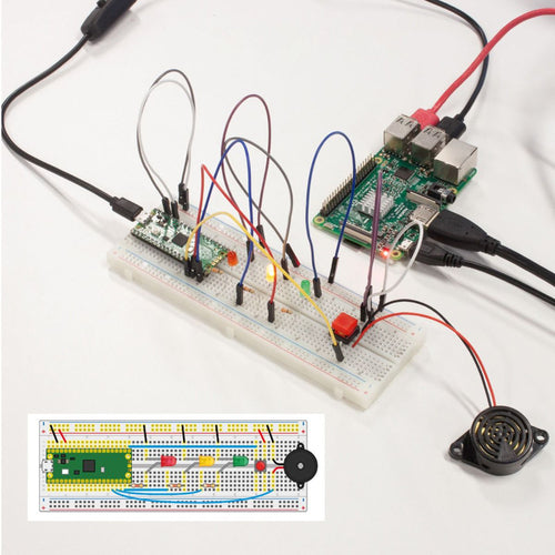 Raspberry Pi Pico Starter Kit w/ Breadboard, LED, Motion Sensor Display & More