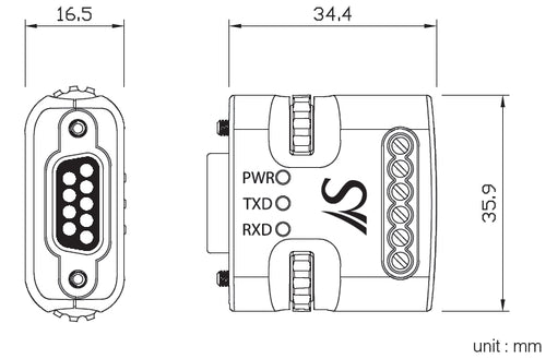 [SystemBase CS-428/9AT-mini2] Serial Converter Mini, RS232 to RS422/485