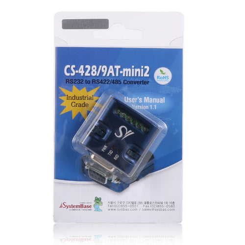 [SystemBase CS-428/9AT-mini2] Serial Converter Mini, RS232 to RS422/485