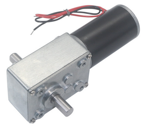 24V 80RPM High Torque Dual Shaft 31D Motor with Worm Gear Reduction