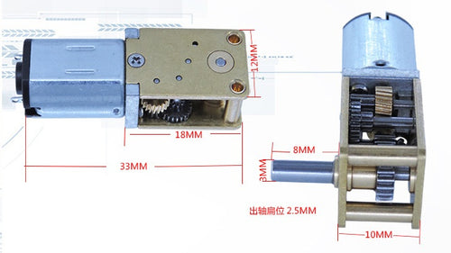 6V Micro DC Worm Gear Motor  - 37RPM
