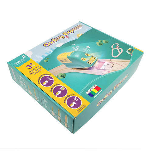 Robobloq Battery-Operated Smart Robot Toy Train (Train+ Wooden Tracks)