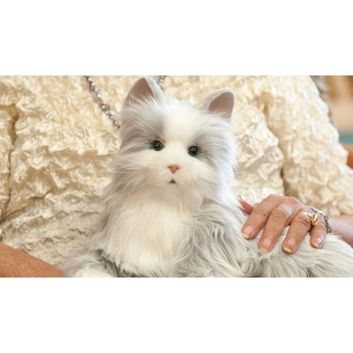 Chat Robot Interactif Blanc et Argent Ageless Innovations