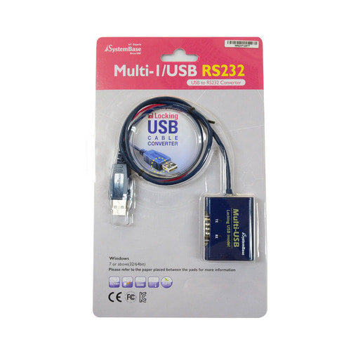 [SystemBase Multi-1/USB RS232] USB to Serial, Latching USB Cable 0.6m