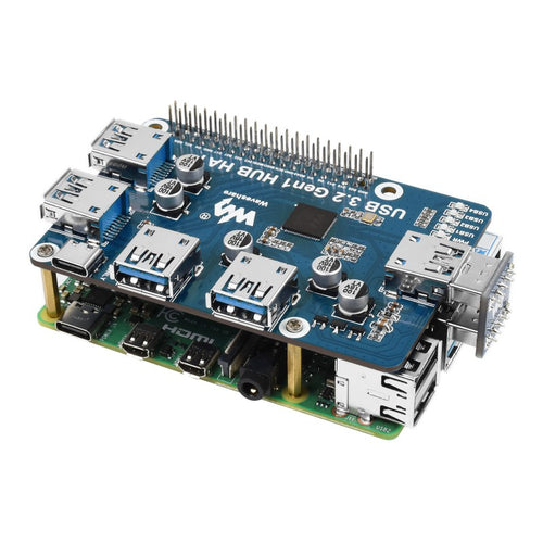 HAT HUB para Raspberry Pi c/ 4 puertos USB 3.2 Gen1 de Waveshare